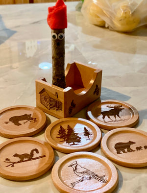 Coaster Set - Mountain Cabin