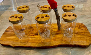 Beverage Glasses with lid and straw