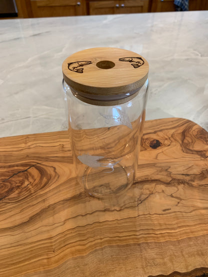 Beverage Glasses with lid and straw