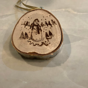 Tea Towel - Snowman with Wild Birds