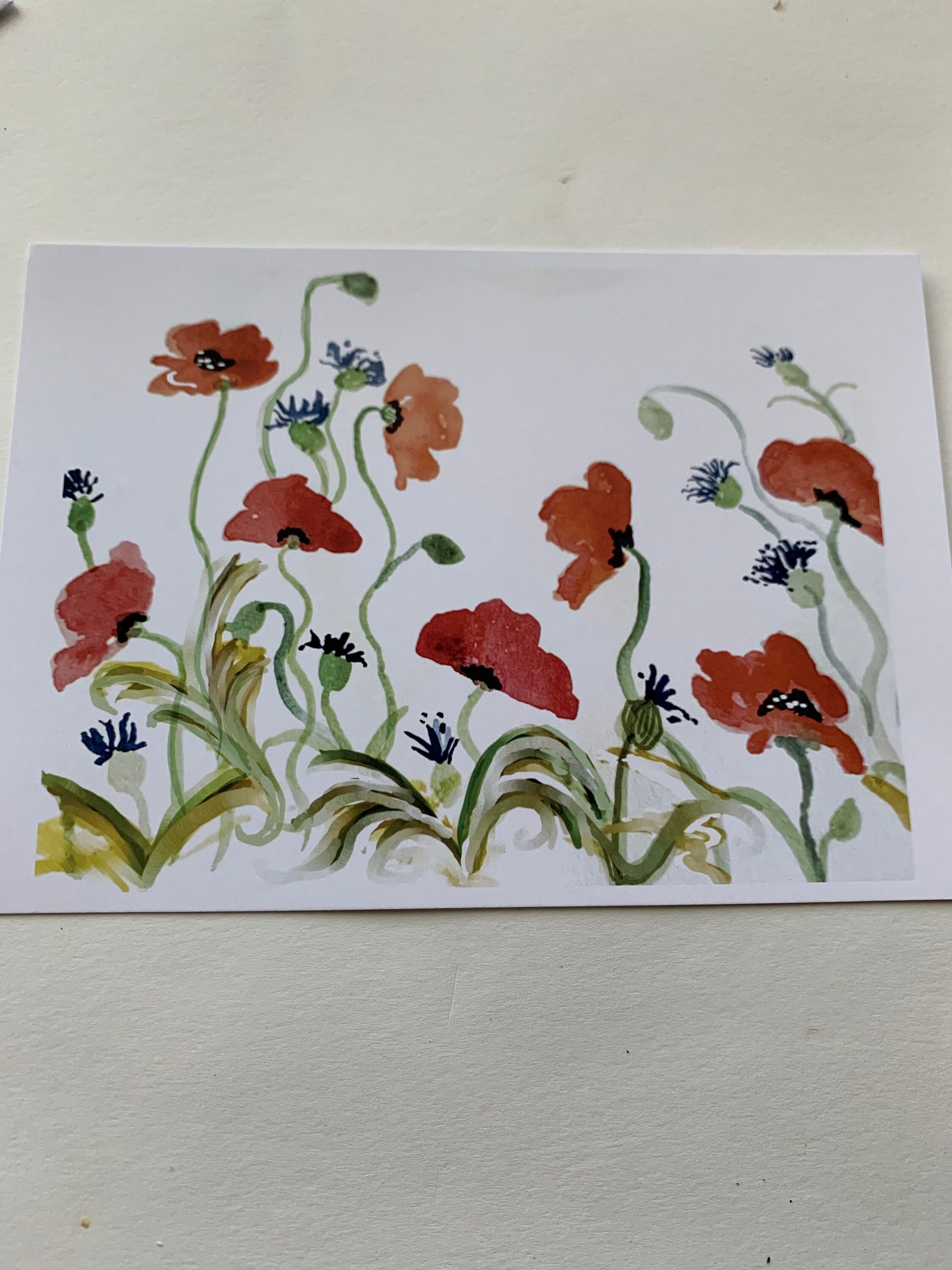 Wildflower Watercolor Greeting Cards, Blank Inside, All Occasions (Set of 4)