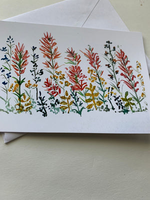 Wildflower Watercolor Greeting Cards, Blank Inside, All Occasions (Set of 4)