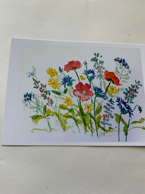 Wildflower Watercolor Greeting Cards, Blank Inside, All Occasions (Set of 4)