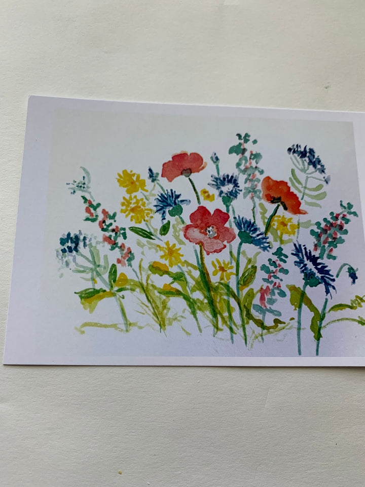Wildflower Watercolor Greeting Cards, Blank Inside, All Occasions (Set of 4)