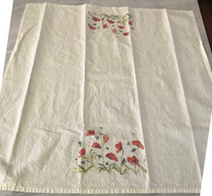 Tea Towel: Poppy Organic Cotton Watercolor Floral Dish Towel