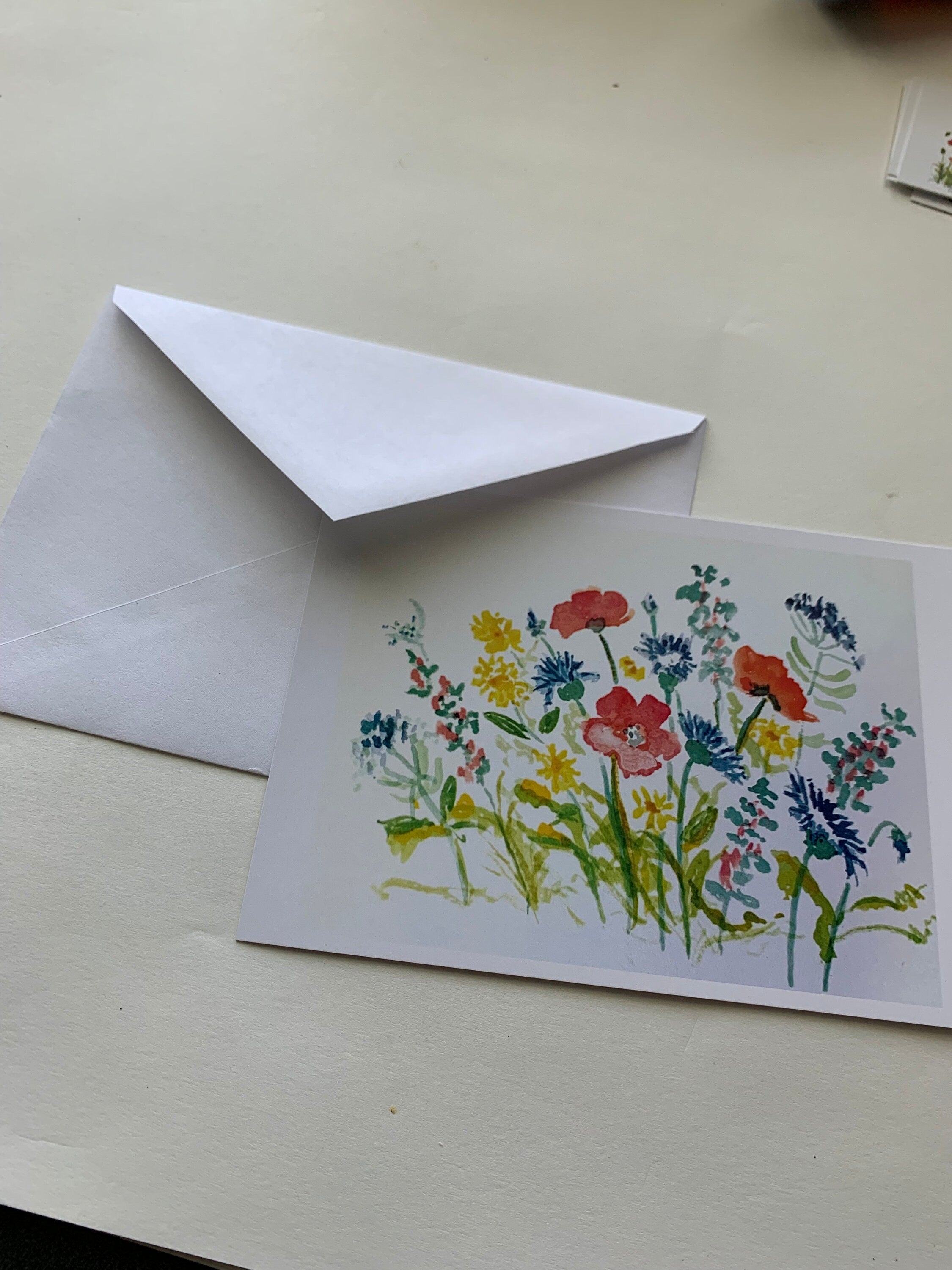 Wildflower Watercolor Greeting Cards, Blank Inside, All Occasions (Set of 4)