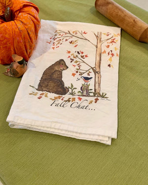 Tea Towel Yosemite Fall Bear Chatting with Robin Kitchen Decor