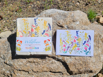 Wildflower Cotton Tea Towels- This design is Goldenrod grown in meadows throughout the spring summer months.