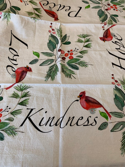 Love, Kindness, Hope, and Peace Tea Towel