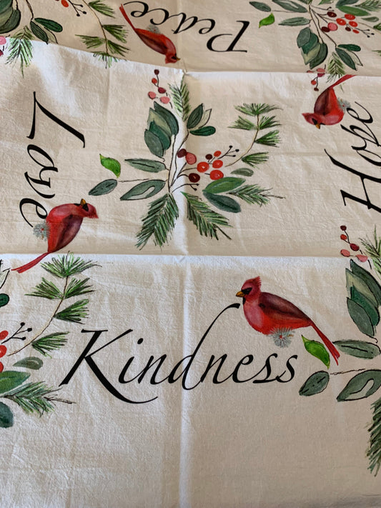 Love, Kindness, Hope, and Peace Tea Towel