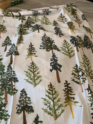 Forest Tea Towel: Evergreen Trees, Pine Wilderness Design (Flour Sack Cotton)