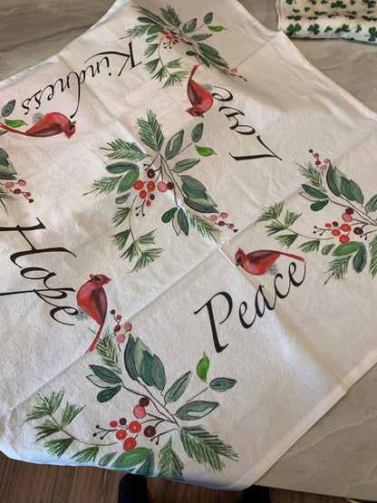 Love, Kindness, Hope, and Peace Tea Towel