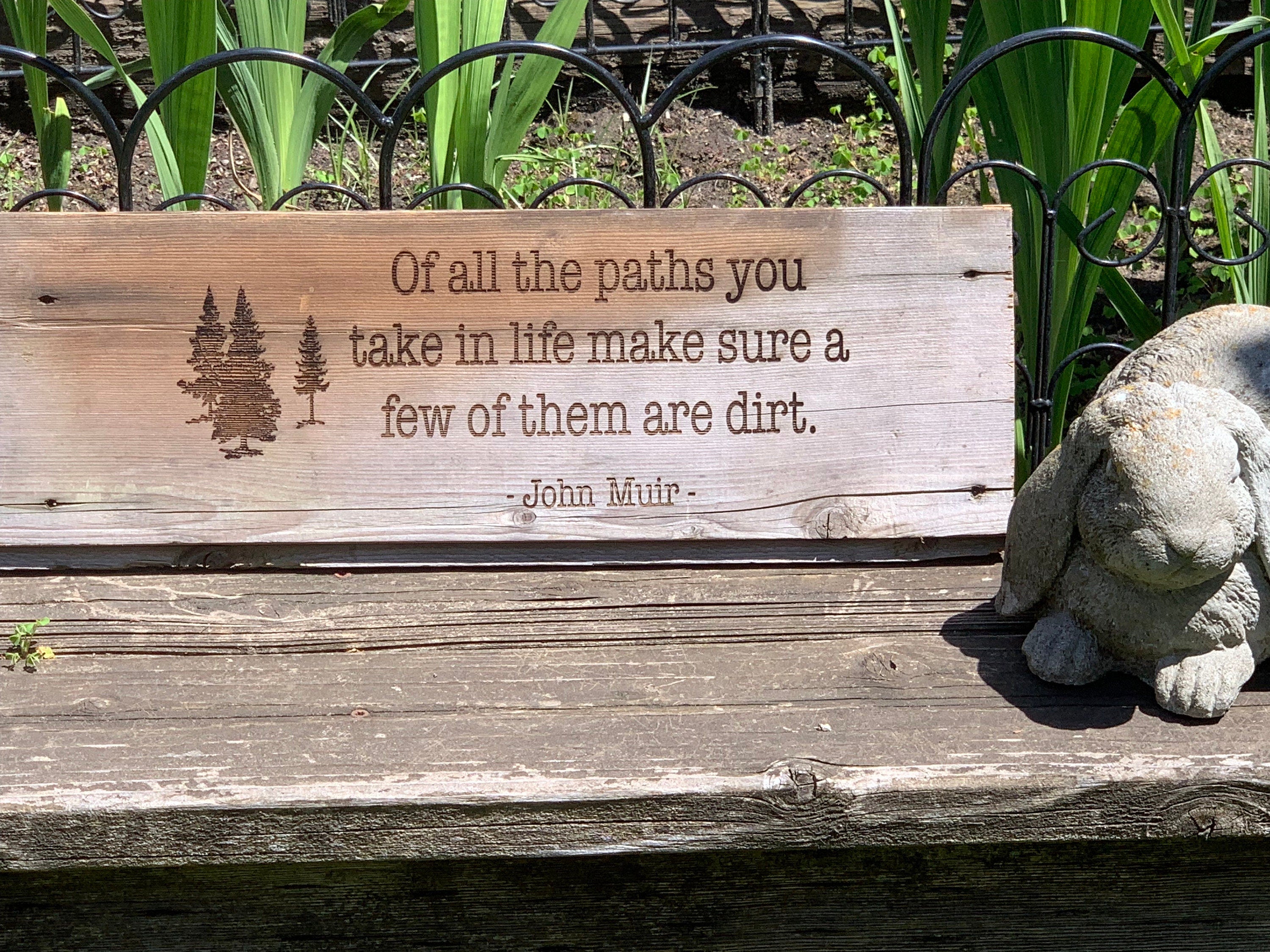 John Muir Quote Wood Sign: Reclaimed Barn Wood Nature Decor (17x7")