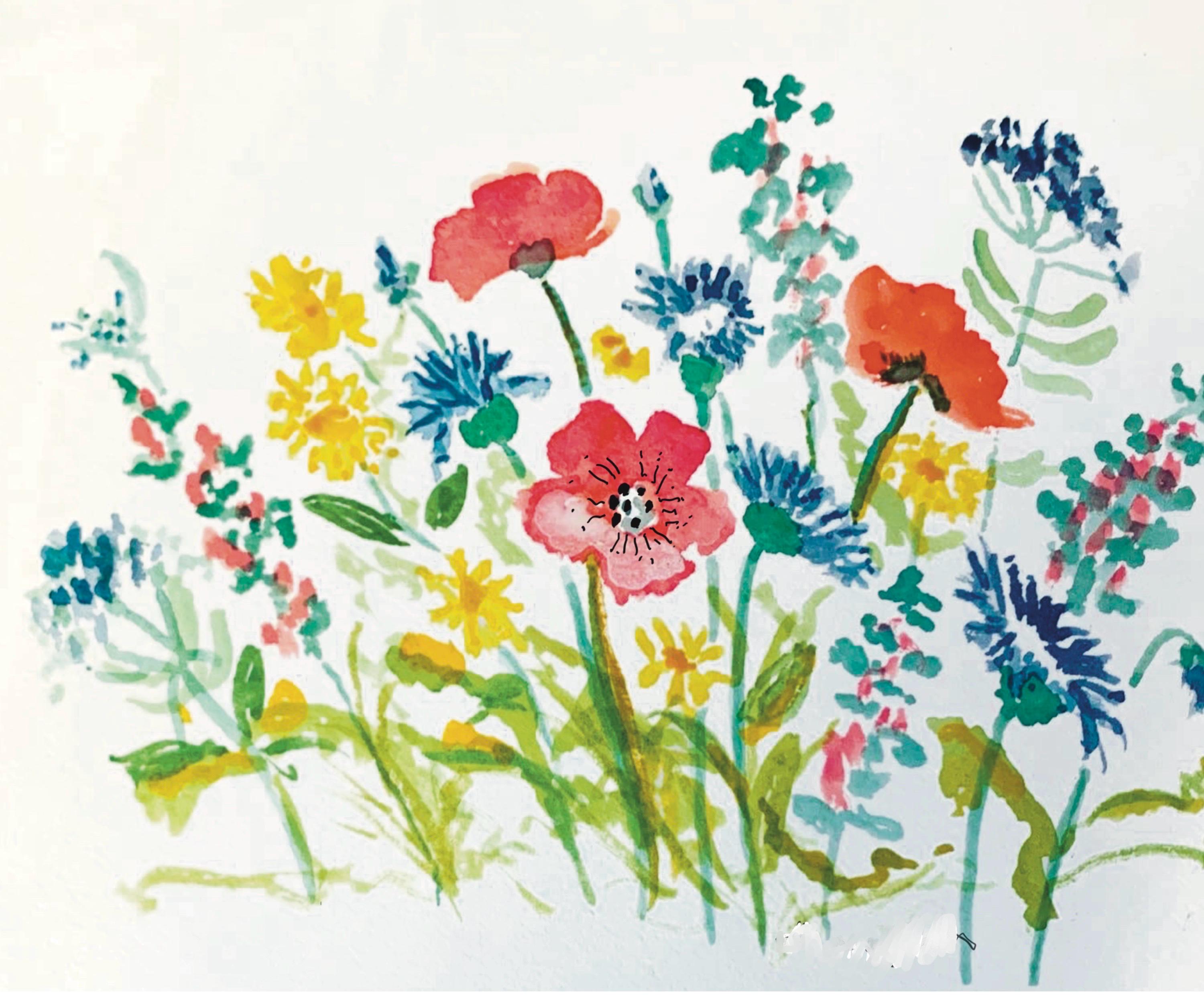 Mixed Floral design
original watercolor design by Anne
7x5”” heavy card stock
blank inside for your own message