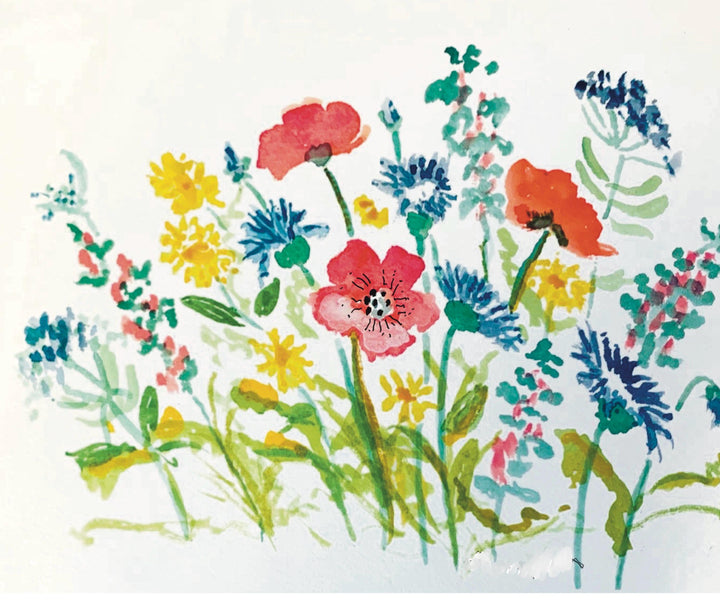 Mixed Floral design
original watercolor design by Anne
7x5”” heavy card stock
blank inside for your own message