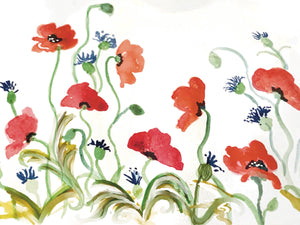 Poppy design
 original watercolor by Anne
7x5” heavy card stock
blank inside for your own message