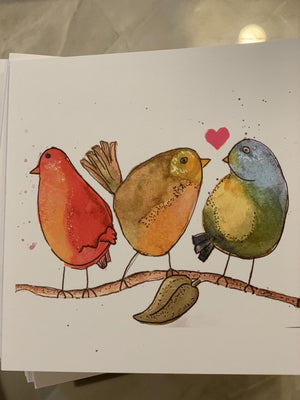 Birds Just Here to drop You a note.

 original water color by Anne
5x5” heavy card stock
blank inside for your own message