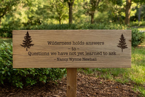 Nancy Newhall Wilderness Quote Board Rustic Outdoor Decor Sign Engraved on Reclaimed Wood