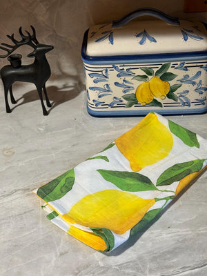 Amalfi Lemon Tea Towel Watercolor Kitchen Decor Kitchen Dish Cloth