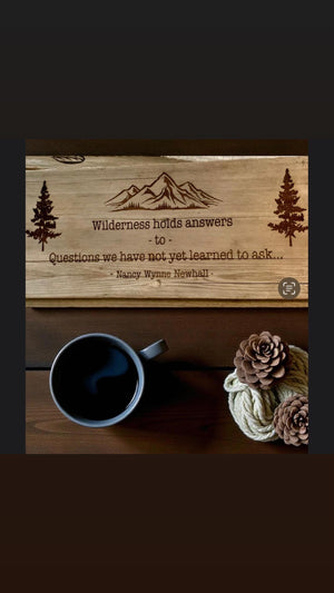 Rustic Barn Wood Quote Sign Sir Edmond Hillary Nature Saying Engraved 17x7”