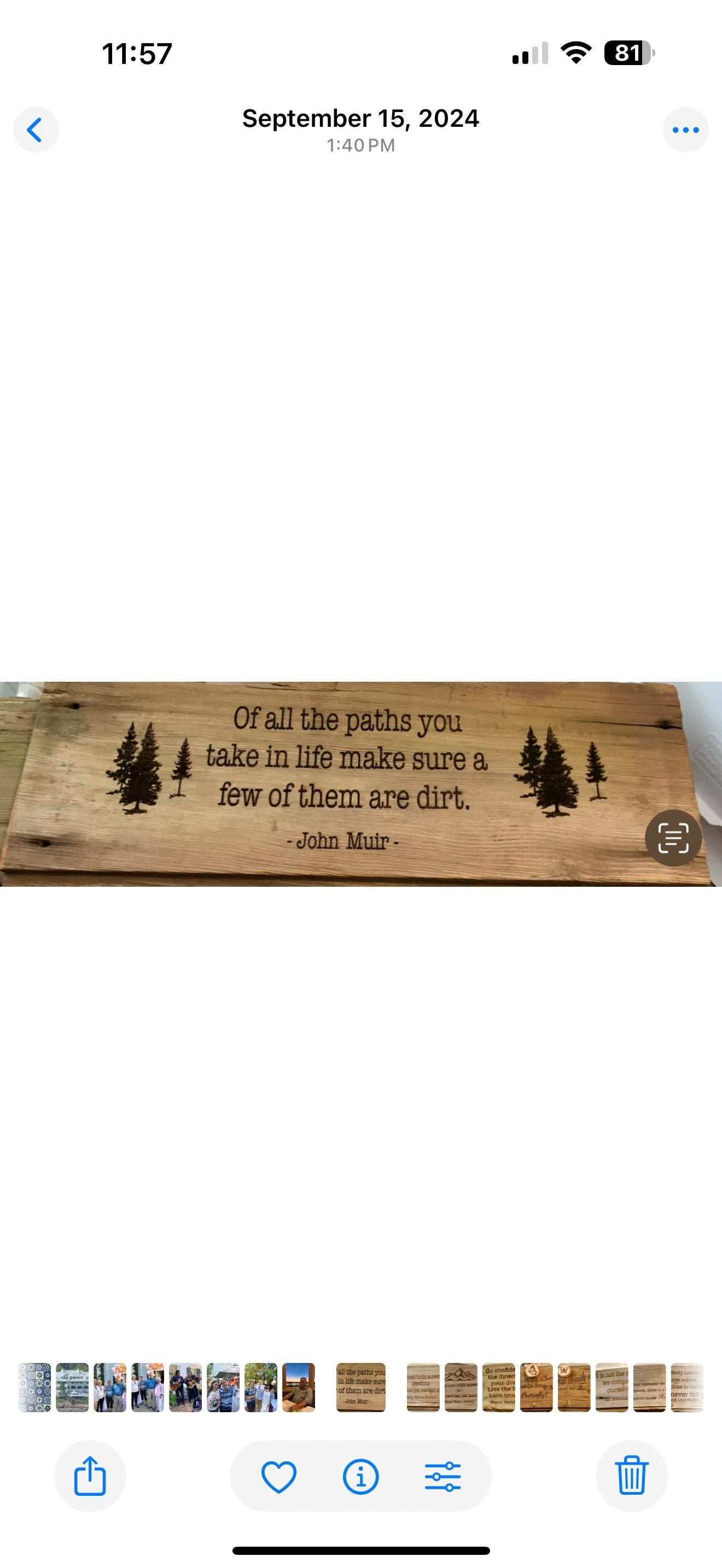 John Muir Quote Wood Sign: Reclaimed Barn Wood Nature Decor (17x7")