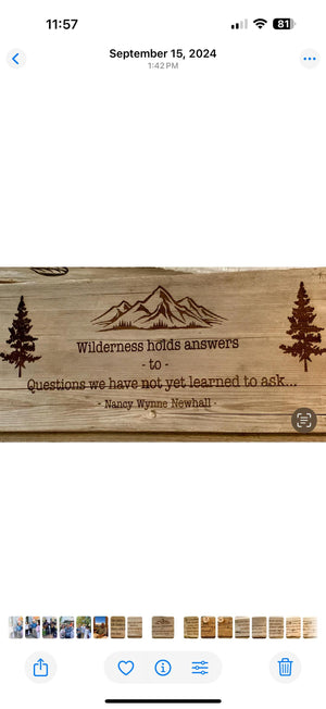 Rustic Barn Wood Quote Sign Sir Edmond Hillary Nature Saying Engraved 17x7”