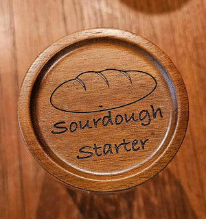 Acacia Wood Sourdough Starter Lid: Handcrafted Fermentation Cover, Bread Baker Gift