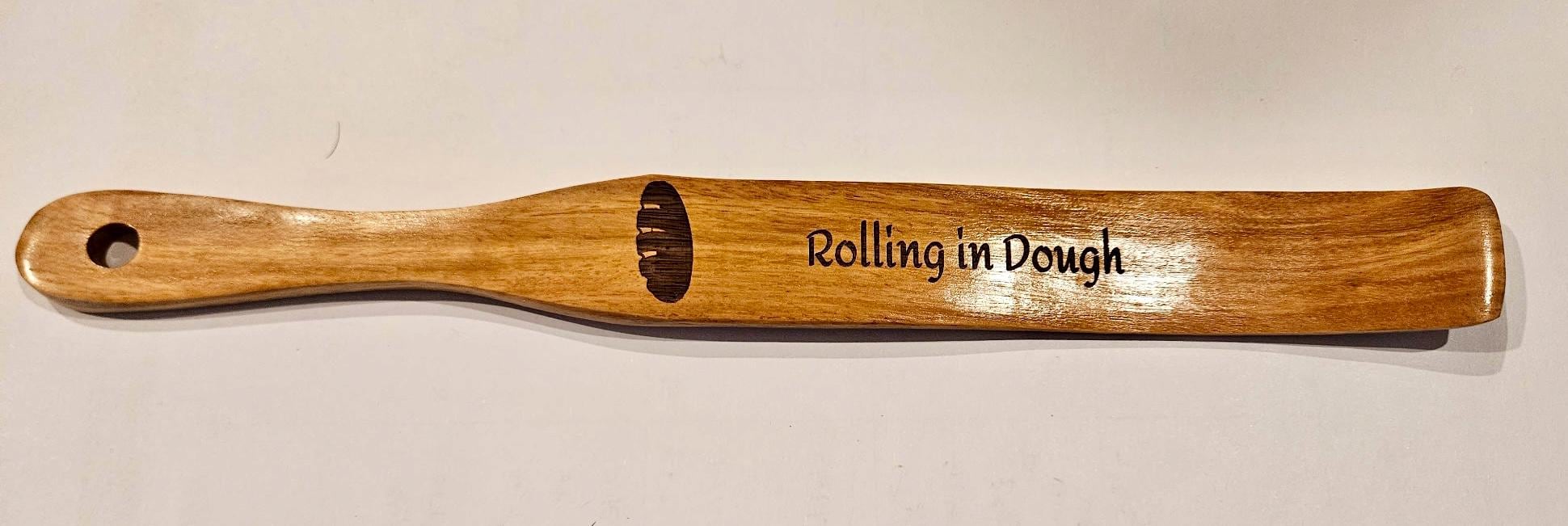 Acacia Wood Spurtle: Engraved Sourdough Baking Utensil for Bakers