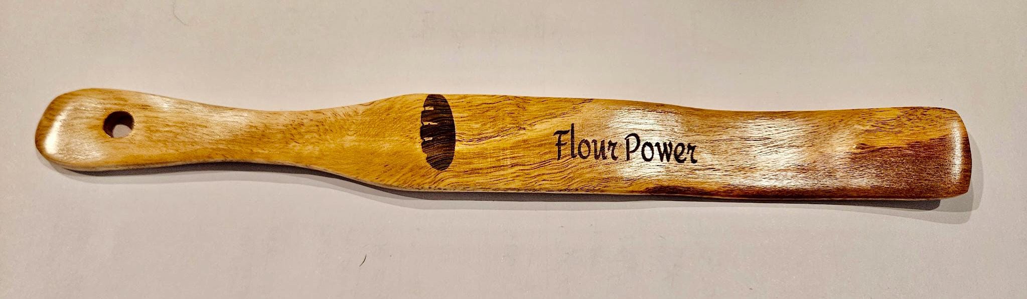 Acacia Wood Spurtle: Engraved Sourdough Baking Utensil for Bakers