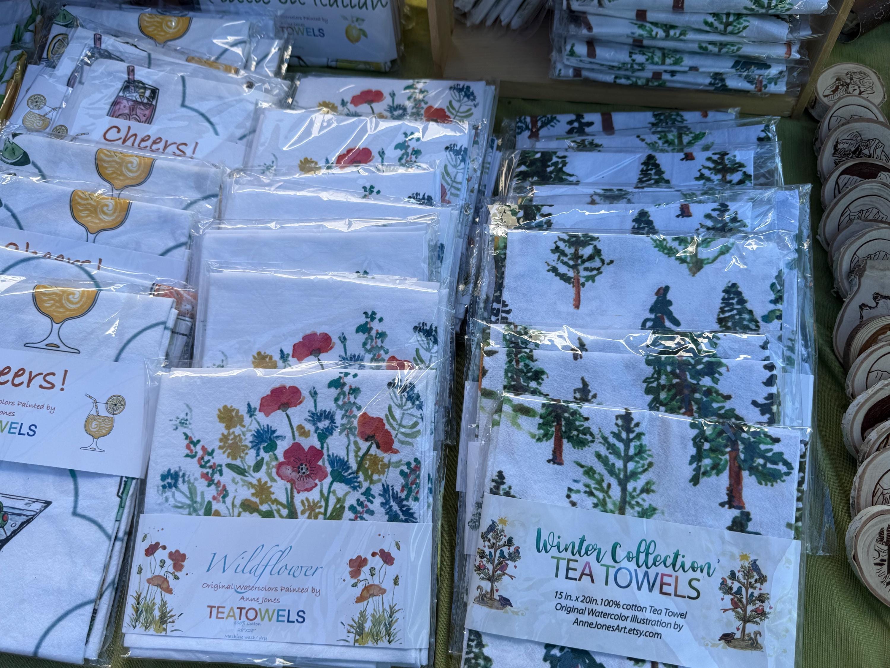 Forest Tea Towel: Evergreen Trees, Pine Wilderness Design (Flour Sack Cotton)