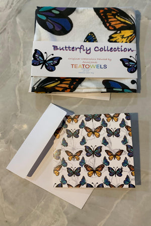 Watercolor Butterfly Flour Sack Tea Towel – Spring Kitchen Decor, Housewarming Gift