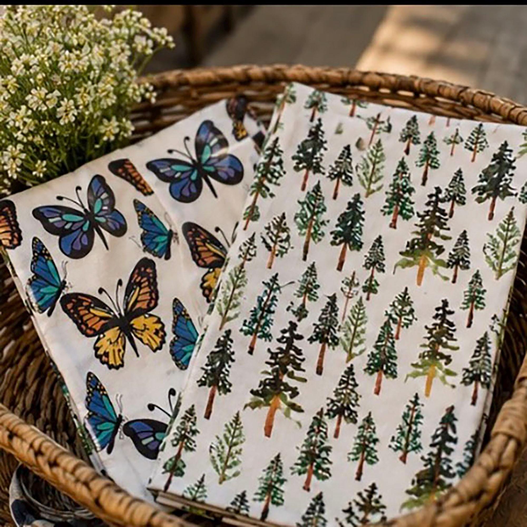 Watercolor Butterfly Flour Sack Tea Towel – Spring Kitchen Decor, Housewarming Gift