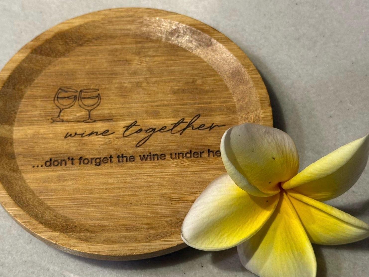 Bamboo Wine Glass Topper Nibble Board: Personalized Charcuterie Plate (5-inch)