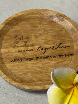 Bamboo Wine Glass Topper Nibble Board: Personalized Charcuterie Plate (5-inch)